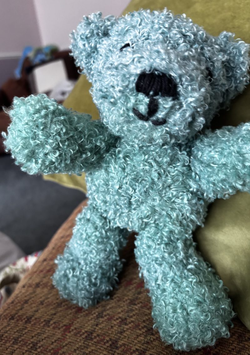 Hand Knitted Chunky Yarn Teddy Bear