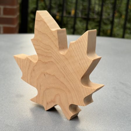 Maple leaf ornament in solid maple