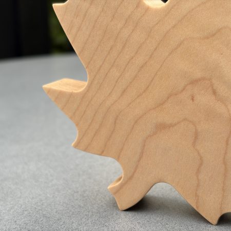 Maple leaf ornament in solid maple
