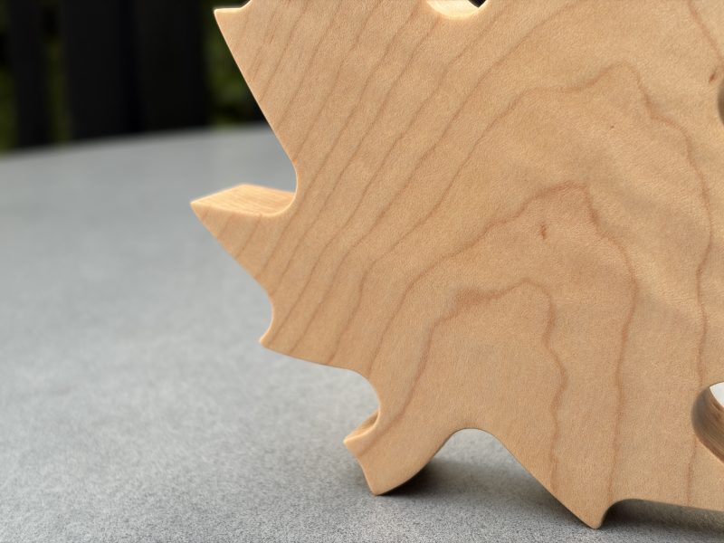 Maple leaf ornament in solid maple