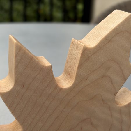 Maple leaf ornament in solid maple