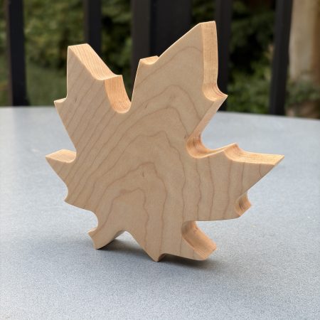 Maple leaf ornament in solid maple