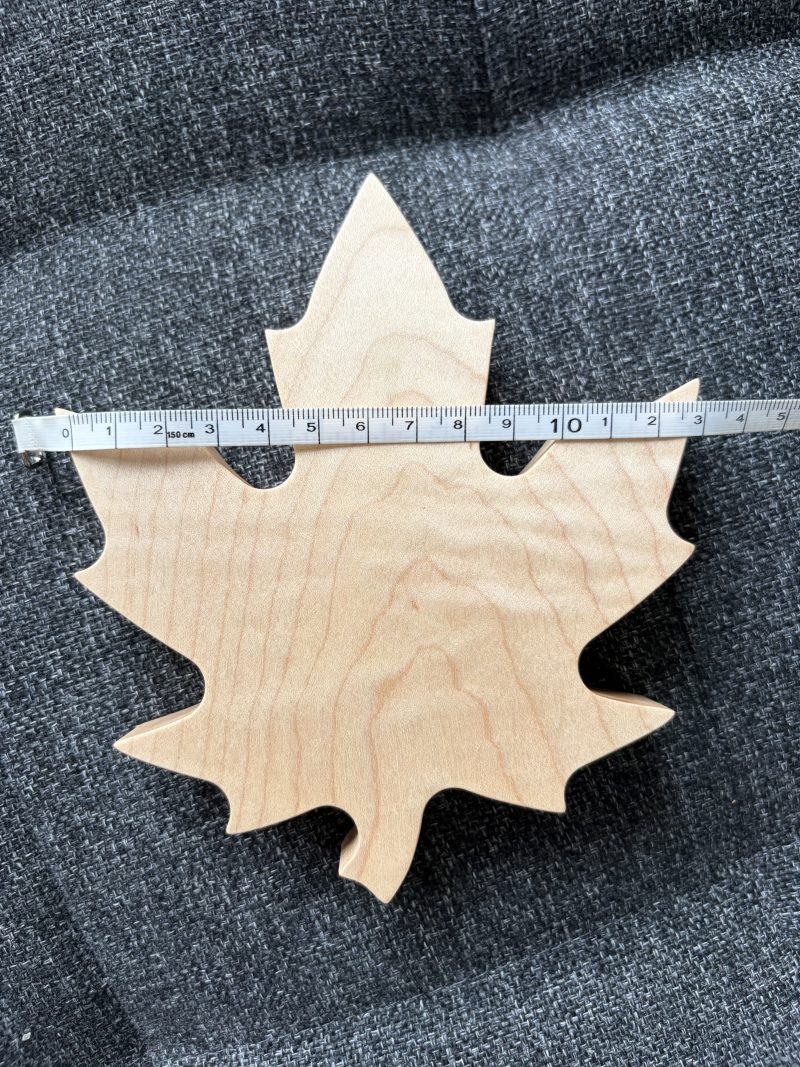 Maple leaf ornament in solid maple