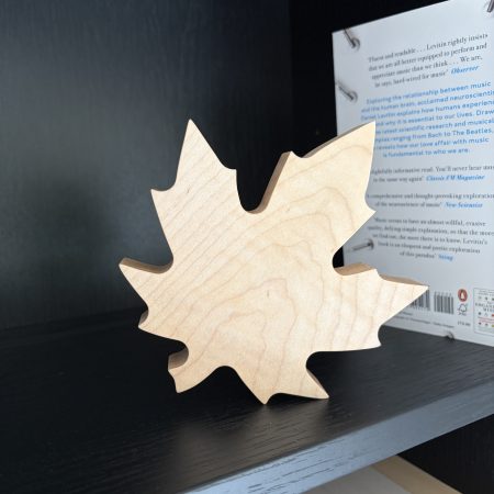 Maple leaf ornament in solid maple