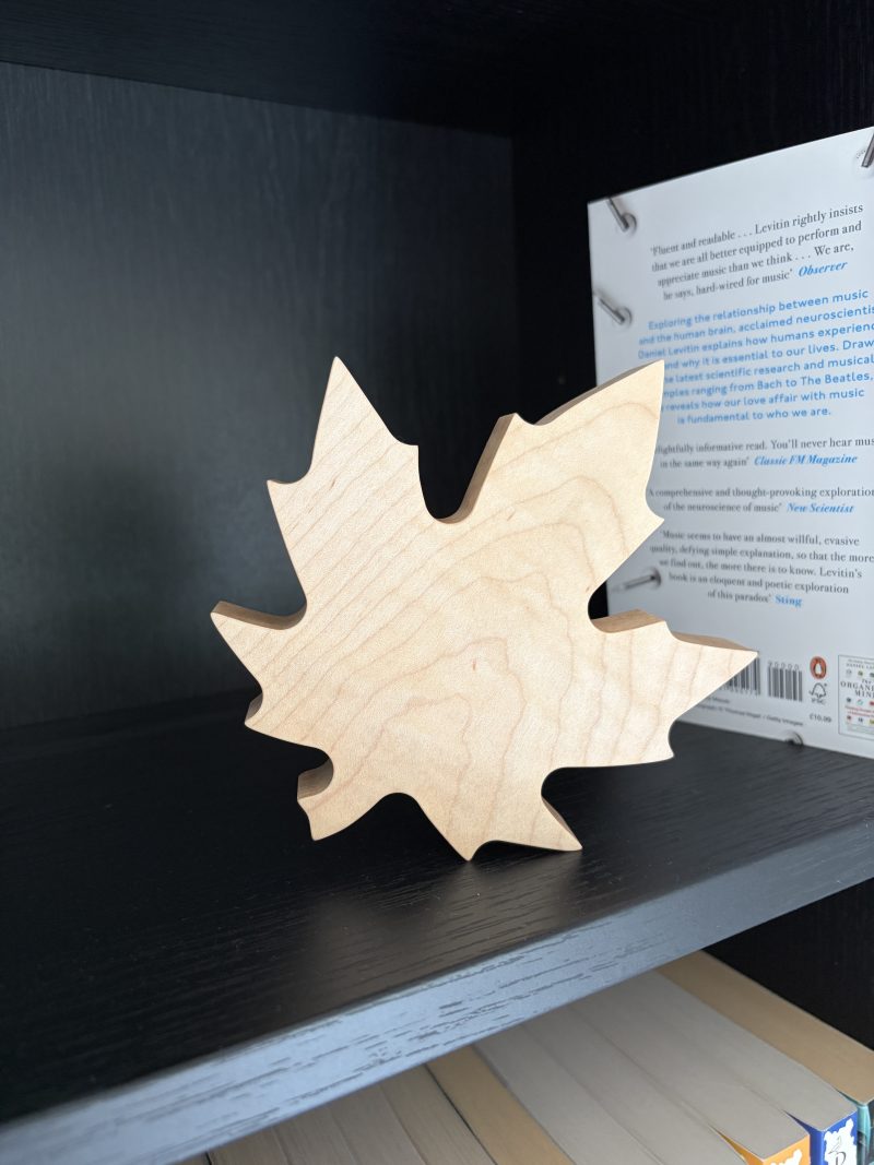 Maple leaf ornament in solid maple