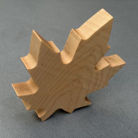 Maple leaf ornament in solid maple