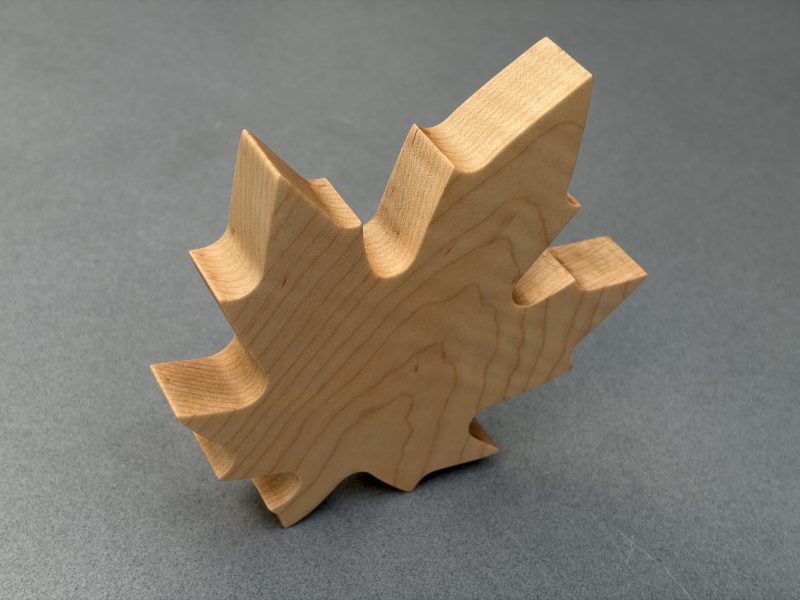 Maple leaf ornament in solid maple