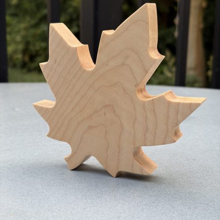 Maple leaf ornament in solid maple