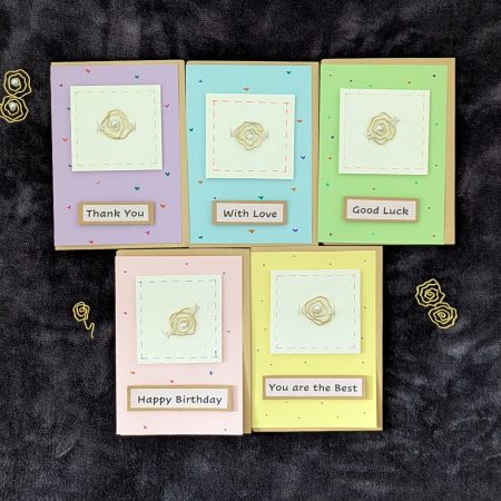 Hand-Twisted Wire Rose Keepsake Cards, for All Occasions
