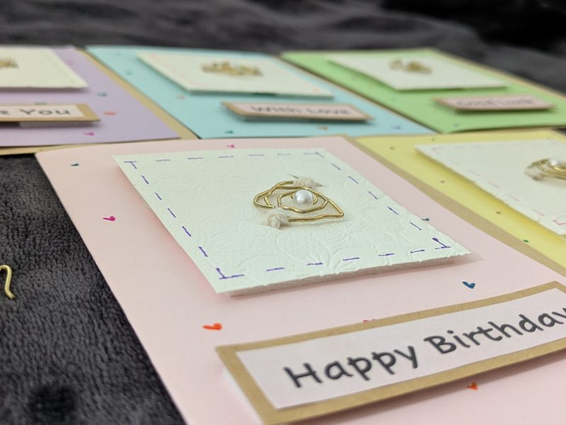 Hand-Twisted Wire Rose Keepsake Cards, for All Occasions