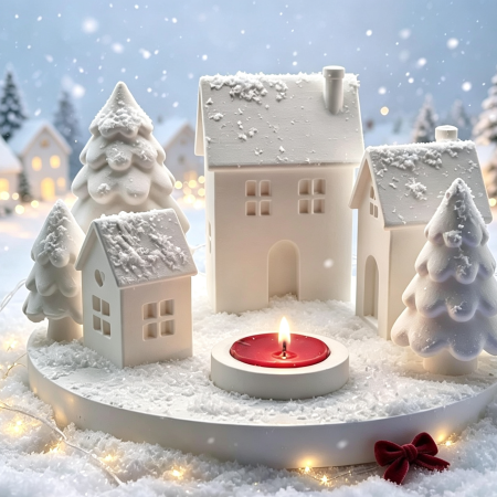 Christmas Cosy Village — 3D-Printed Tealight Holder