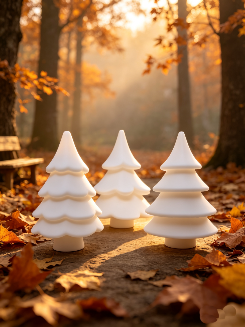 Christmas Tree Trio — Elegant matt white minimalist colour. Ready to Colour & Customise should you wish to