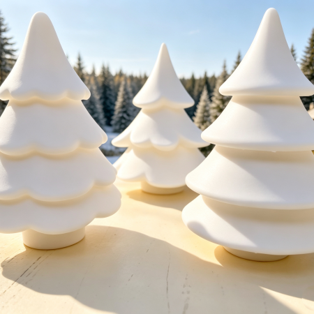 Christmas Tree Trio — Elegant matt white minimalist colour. Ready to Colour & Customise should you wish to