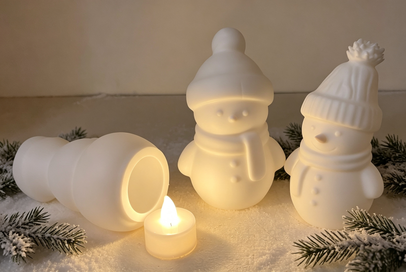Christmas Snowman Trio — Set of 3 Tealight Holders for Christmas decoration and festive fun