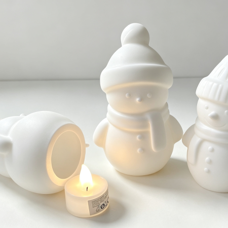 Christmas Snowman Trio — Set of 3 Tealight Holders for Christmas decoration and festive fun