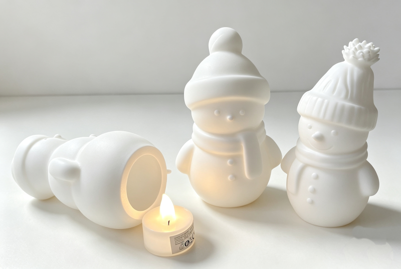 Christmas Snowman Trio — Set of 3 Tealight Holders for Christmas decoration and festive fun
