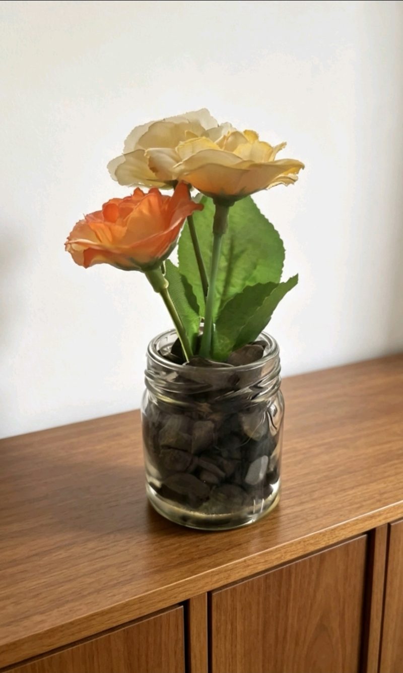 Small Cute Permanent Flowers in a Jar