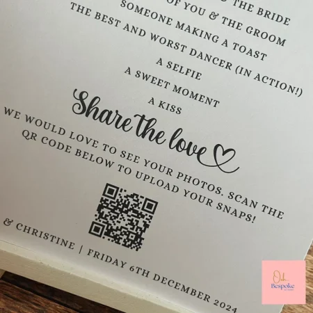 Wedding I Spy Cards with QR Code – Guest Photo Game