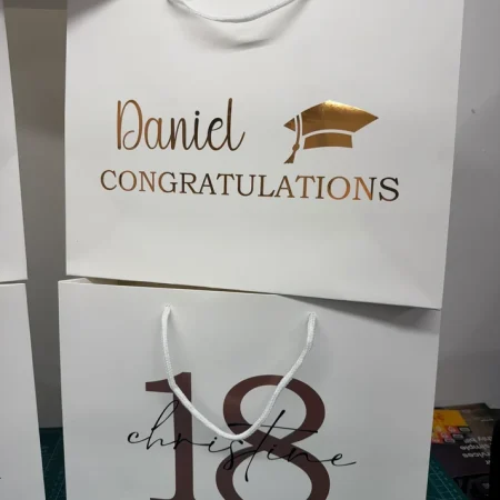 Personalised Gift Bags – Black or White | Wedding & Birthday