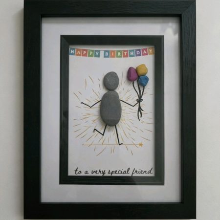 Happy Birthday Pebble Box Frame