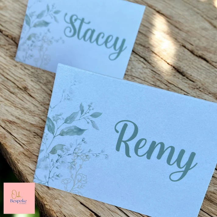 Custom Tent Fold Place Cards – Personalised Wedding Table Cards