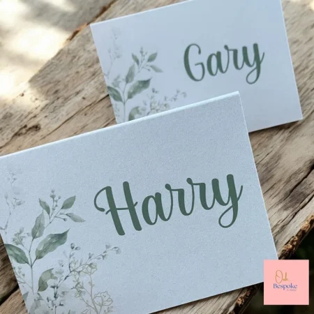 Custom Tent Fold Place Cards – Personalised Wedding Table Cards
