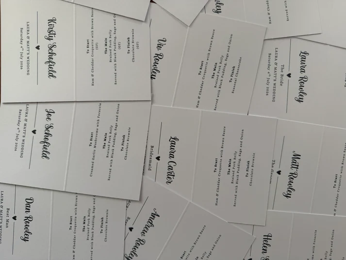 Custom Tent Fold Place Cards – Personalised Wedding Table Cards