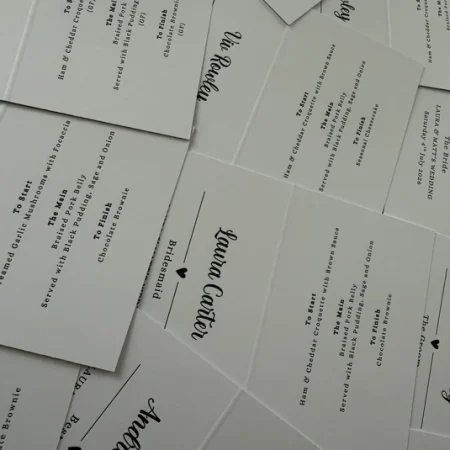 Custom Tent Fold Place Cards – Personalised Wedding Table Cards