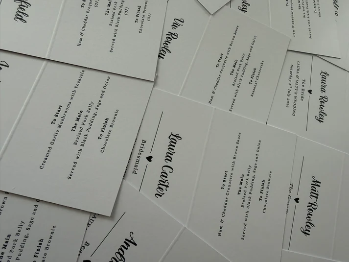 Custom Tent Fold Place Cards – Personalised Wedding Table Cards