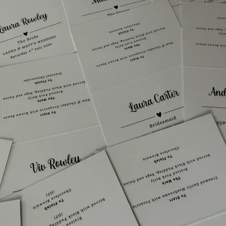 Custom Tent Fold Place Cards – Personalised Wedding Table Cards