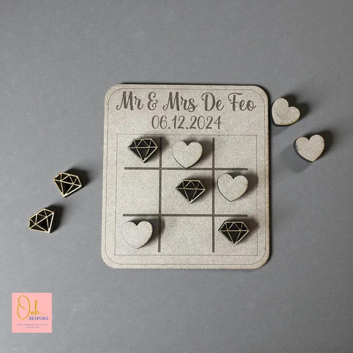 Wooden Wedding Tic Tac Toe Game – Laser Cut Wedding Favours