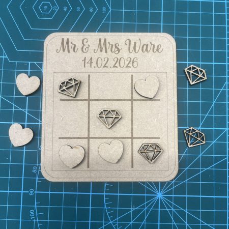 Wooden Wedding Tic Tac Toe Game – Laser Cut Wedding Favours