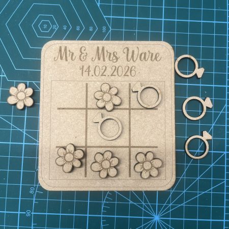 Wooden Wedding Tic Tac Toe Game – Laser Cut Wedding Favours