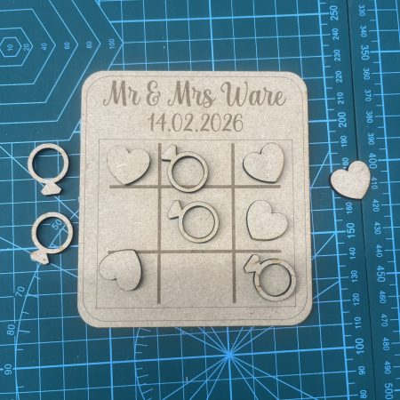 Wooden Wedding Tic Tac Toe Game – Laser Cut Wedding Favours
