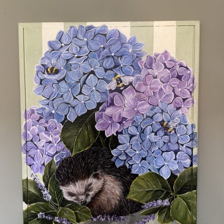 ‘Where Hedgehogs Lie’ acrylic framed painting