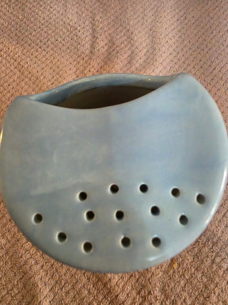 Hand painted ceramic watering can.