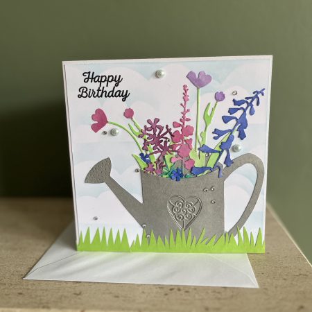 Birthday flower watering can card