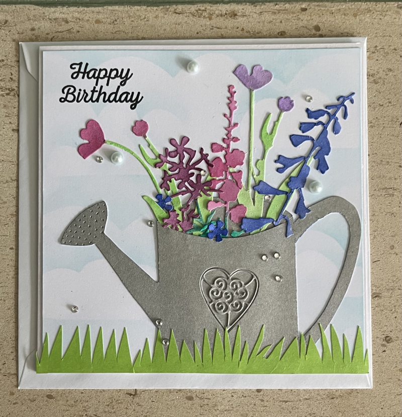 Birthday flower watering can card