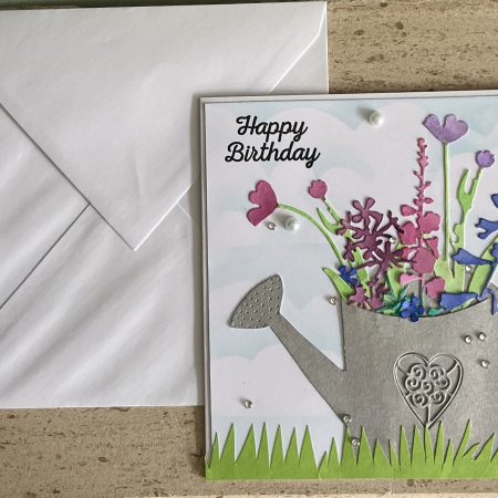 Birthday flower watering can card