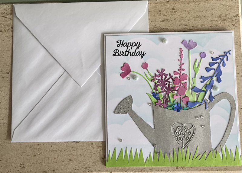 Birthday flower watering can card