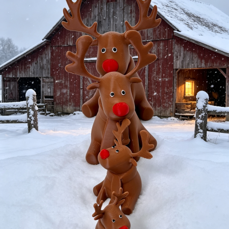 🦌 Festive Reindeer Family – Handcrafted 3D Printed Christmas Decor Bring warmth, charm, and festive cheer to your home this Christmas with our adorable Reindeer Family Figurine Set — lovingly designed and 3D printed right here in the UK! A perfect seasonal centrepiece, shelf accent, or gift for loved ones.