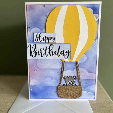 Baby balloon birthday card
