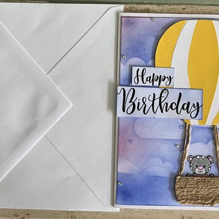 Baby balloon birthday card