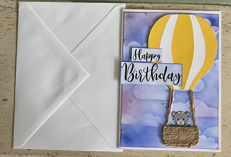 Baby balloon birthday card