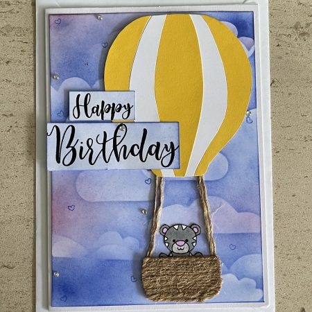 Baby balloon birthday card