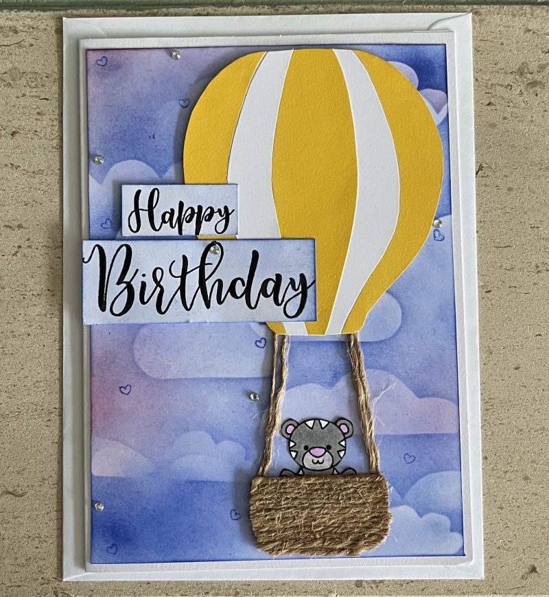 Baby balloon birthday card