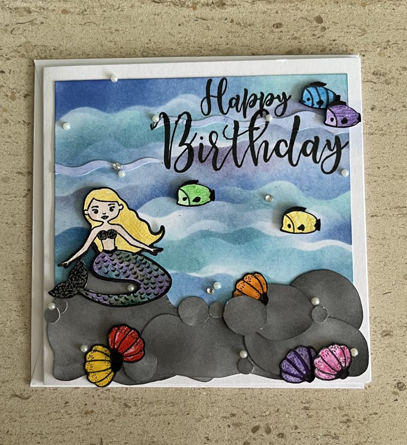Mermaid birthday card