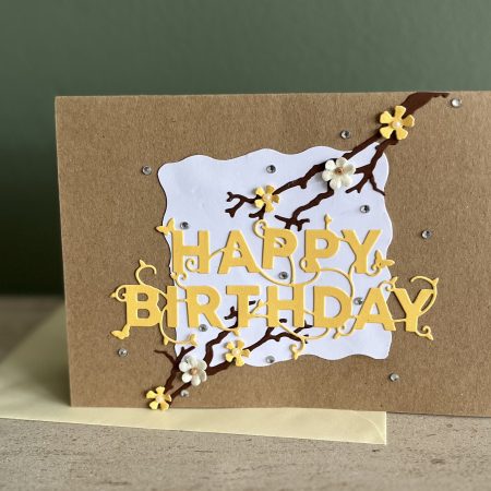 Happy birthday yellow blossom card