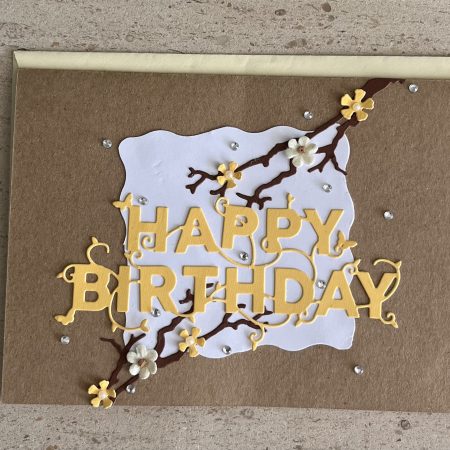 Happy birthday yellow blossom card