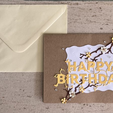 Happy birthday yellow blossom card